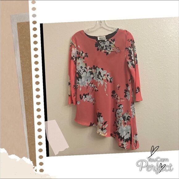 🌸🌸DRESSED BY DAVID PINK FLORAL HIGH LOW TOP SIZE M! - Picture 1 of 8